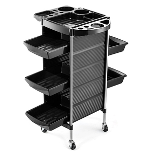 Carrito de Salón Profesional de Dos Niveles con Ruedas, Carrito de Peluquería de Doble <span class=keywords><strong>Cara</strong></span>, Carrito de Belleza U-T27 - Product Image 2