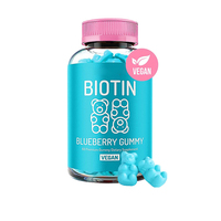 Gummies véganes multi-vitamines au collagène et à la pantothenine pour la croissance des cheveux, marque privée, pour femmes et hommes, tous types de cheveux