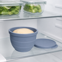 Bol de cuisson pliable en silicone avec couvercle, réutilisable pour la levée de la pâte et la préparation culinaire