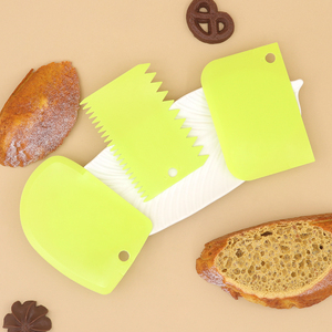 3-Piece gıda-güvenli plastik hamur kesici seti pişirme ve pasta araçları-kase kazıyıcı kek kazıyıcı pürüzsüz aracı ekmek buzlanma fondan - Product Image 5