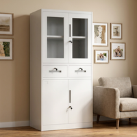 Armoire de classement métallique à 2 tiroirs sur mesure, armoire de rangement de bureau en acier avec serrure pour entrepreneurs en travaux, blanche