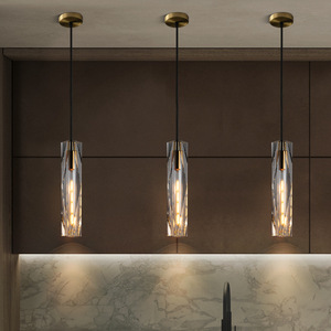 Modern Minimalist All-Copper Pendant <b>Light</b> Luxury Crystal Bedroom Bedside Lamp Creative Hanging Wire <b>Chandelier</b> Pendant <b>Lights</b> - Product Image 4