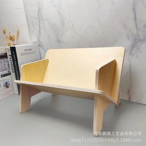 Étagère de bureau en bois massif en forme de V, support de rangement créatif pour organiser le bureau - Product Image 4