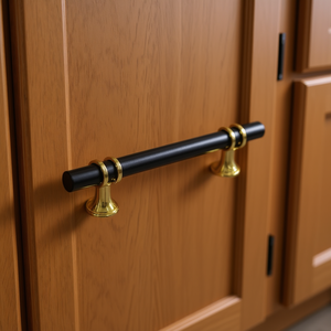 Poignées de tiroir en forme de T, noir et or, métal, pour porte d'armoire de cuisine, 35 mm, quincaillerie de meubles traditionnelle - Product Image 2