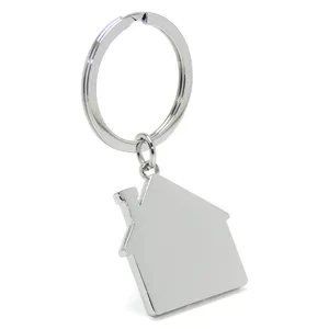 Real Estate Advertising Gifts Home Key Chain Key Ring Holder Realty Keyring Metal Keychain In The Shape Of A House