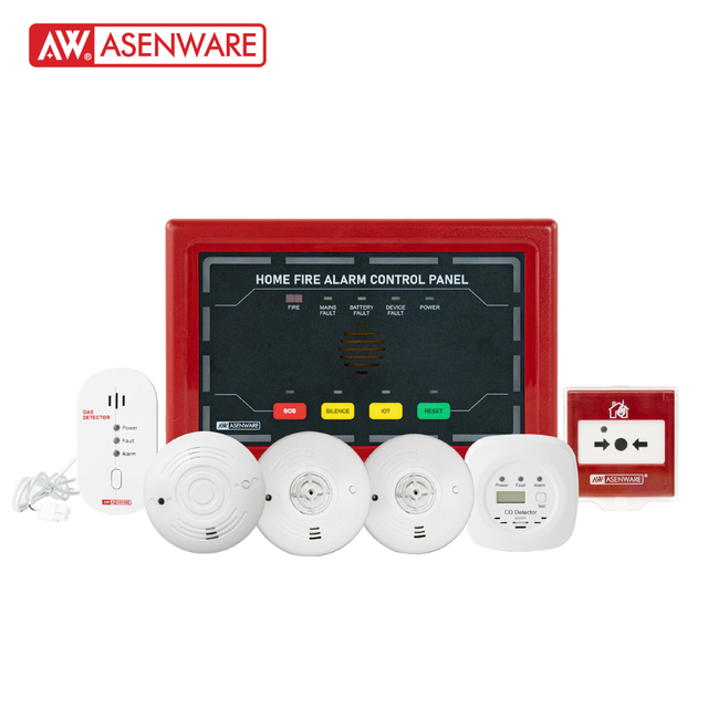 Intelligent Wireless Fire Alarm Control Panel for Home Security Safe System With GSM