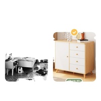 Meuble de rangement pour salon et chambre à coucher en acier inoxydable avec tiroirs en bois pour l'organisation de la chambre