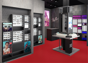 Gafas de Sol de madera Exhibición Diseño de escaparate Gafas de sol ópticas Tienda Exhibición Muebles Decoración interior personalizada Raybans - Product Image 5