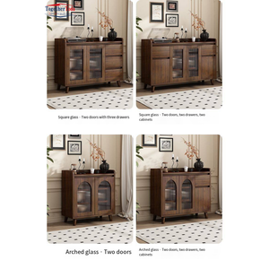 Nouveau buffet de salle à manger en bois de style chinois avec portes à lattes pour l'organisation de la vaisselle - Product Image 6