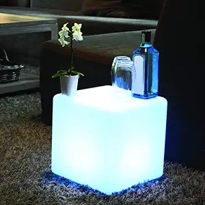 Bar Cube Table Lights Cube Seat RGB Color Changing Kid Seats Nightclub Bar Lamp Stools Decor Patio Party Night Lamps