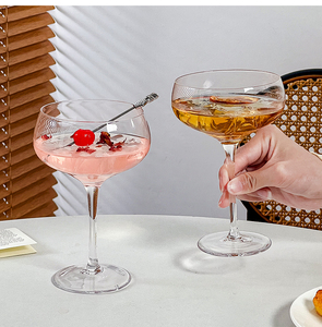 Bán Buôn Độc Đáo Martini Kính 8 Oz Chì Miễn Phí Pha Lê Vòng Hỗn Hợp Đồ Uống Tay Thổi <span class=keywords><strong>Fancy</strong></span> Champagne Coupe Glass - Product Image 6