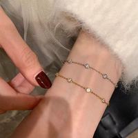 Bracelet à breloques en zircon de style minimaliste, bijoux délicats et tendance pour femmes, à porter au quotidien, cadeau, vente directe d'usine