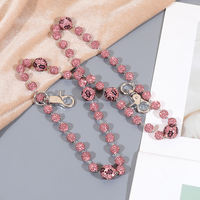 En stock : Chaînes de ceinture pour jean à pendentif multicouche avec perles boule disco 10+16mm, chaînes de portefeuille personnalisées avec perles en strass