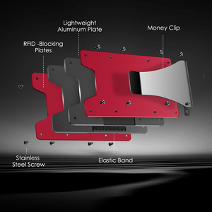 <b>Men</b>’s Slim Metal <b>Wallet</b> with Money Clip Aluminum Alloy Card Holder Custom Logo - Product Image 5