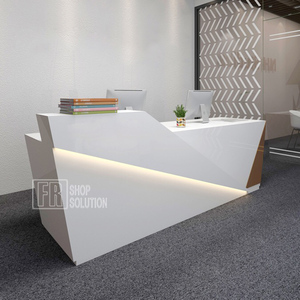 <span class=keywords><strong>Bianco</strong></span> lucido di lusso anteriore moderna scrivania reception ufficio display A LED farmacia reception contatore - Product Image 5