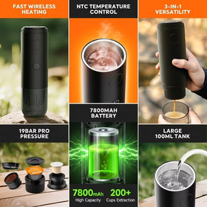 Cafetera Espresso Portátil de 19 Bares con Calentamiento Inalámbrico para Camping y Auto, Compatible con <span class=keywords><strong>Nespresso</strong></span>, 3 en 1 - Product Image 3