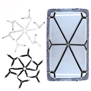 Nouvelle arrivée noir blanc couleur quantité minimale de commande bas entrecroisé 6 côtés porte-drap de lit sangles porte-drap de lit ceinture d'angle - Product Image 5