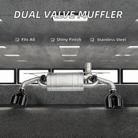 Silencieux d'échappement à double valve 63mm/76mm avec télécommande - Système sonore pneumatique en acier inoxydable poli miroir, épaisseur 1,5mm