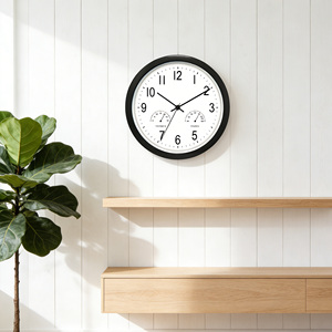 นาฬิกาแขวนผนังควอตซ์อเนกประสงค์สีขาวขนาด 10 นิ้ว พร้อมเทอร์โมมิเตอร์และไฮโกรมิเตอร์สำหรับห้องน้ำ - Product Image 3