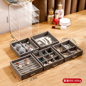 Top Selling Custom <b>Clear</b> Acrylic Jewelry Organizer 5 Drawer Ring Necklace Earring <b>Box</b> for Storage and Display - Product Image 6