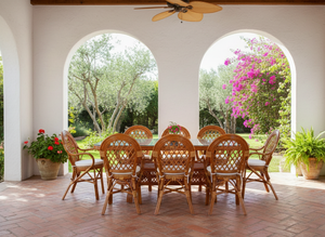 Ensemble de salle à manger en rotin carré moderne pour restaurants commerciaux, hôtels et utilisation en extérieur avec table longue - Product Image 6