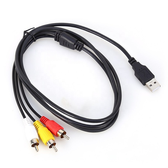 5FT 1.5m USB 2.0 Male to 3 RCA Male Audio Video Cable AV Adapter for DVD Set-top Box