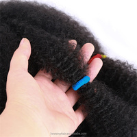 Extensions de cheveux synthétiques Afro Kinky Marley pour tresses Spring Twist au crochet, pré-étirées en vrac, 12 pouces, 50g/paquet, Noir naturel