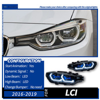 XUNBAI Faro LED tipo cuchara con láser azul Plug & Play para F30 F35 2011-2016, Bi-lente, DRL, Señal de giro, Ajuste directo, 12V, Reemplazo de mejora