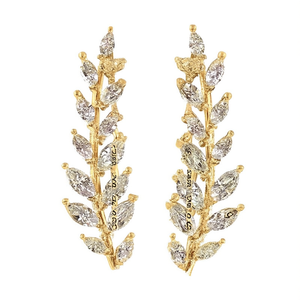 Orecchini E3627 in Oro Bianco con Diamanti Taglio Marquise Colore D Naturale Stile Classico da Sposa per Donna - Product Image 1