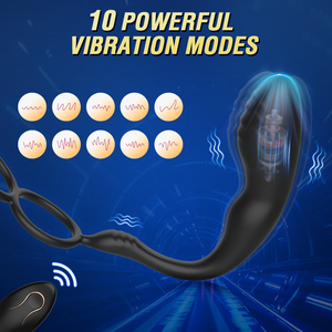 Telecomando giocattoli per sesso anale per gli uomini popolari vibratore prostatico testa di testa di ritardo del cazzo di eiaculazione anello di spinta anale Plug - Product Image 3