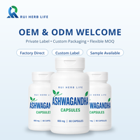 Capsules d'Ashwagandha à Marque Blanche 300mg 600mg 1200mg, Dosage Personnalisé, Capsules Végétales, Supplément Adaptogène, Fabricant OEM, Faible MOQ
