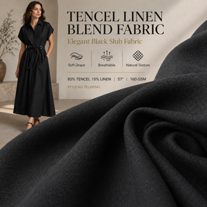 Tissus en lin Tencel pour vêtements féminins, tissu mélangé Tencel, vente directe d'usine, échantillon gratuit, livraison incluse - Product Image 5