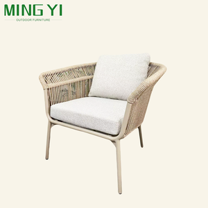 Ensembles de meubles de luxe en aluminium pour patio et jardin, 4 pièces, en rotin, avec coussins en tissu imperméable - Product Image 4