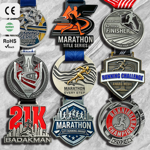 Medalla de Meta Personalizada de Aleación de Zinc Fundida en 3D para Maratón, Medallas Deportivas de 5 km, Fabricante de Medallas Personalizadas - Product Image 1