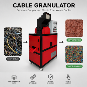 Granuladora de Cobre de 200 kg/h, Máquina Automática de Reciclaje de Cable de Desecho, Controlada por PLC, Certificación CE, Directo de Fábrica - Product Image 1