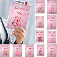 Porte-passeport en cuir PU rose mignon, étui de protection pour passeport, porte-passeport de voyage pour femmes et hommes
