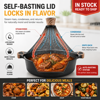 Marmite à tajine en aluminium moulé sous pression, antiadhésive, pour ragoûts et soupes, avec couvercle, compatible induction, en stock, OEM