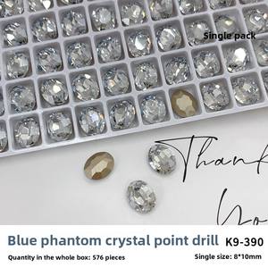 <span class=keywords><strong>D</strong></span>écoration <span class=keywords><strong>d</strong></span>'ongles en strass de cristal K9, rectangulaire, à angle droit, bleu scintillant, à fond pointu, effet bonbon de roche, Cy0510 - Product Image 6