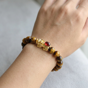 Bracelet en agate verte de 10 mm, sculpté avec un <span class=keywords><strong>PiXiu</strong></span>, six mots, Feng Shui, pour femmes et hommes - Product Image 3