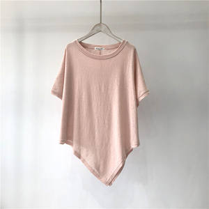 New Arrivals Women Casual Print Solid Color Cut Out Tees Top for Women - Product Image 4