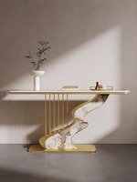 Tables consoles en marbre et acier inoxydable de luxe modernes françaises pour les couloirs et les salons