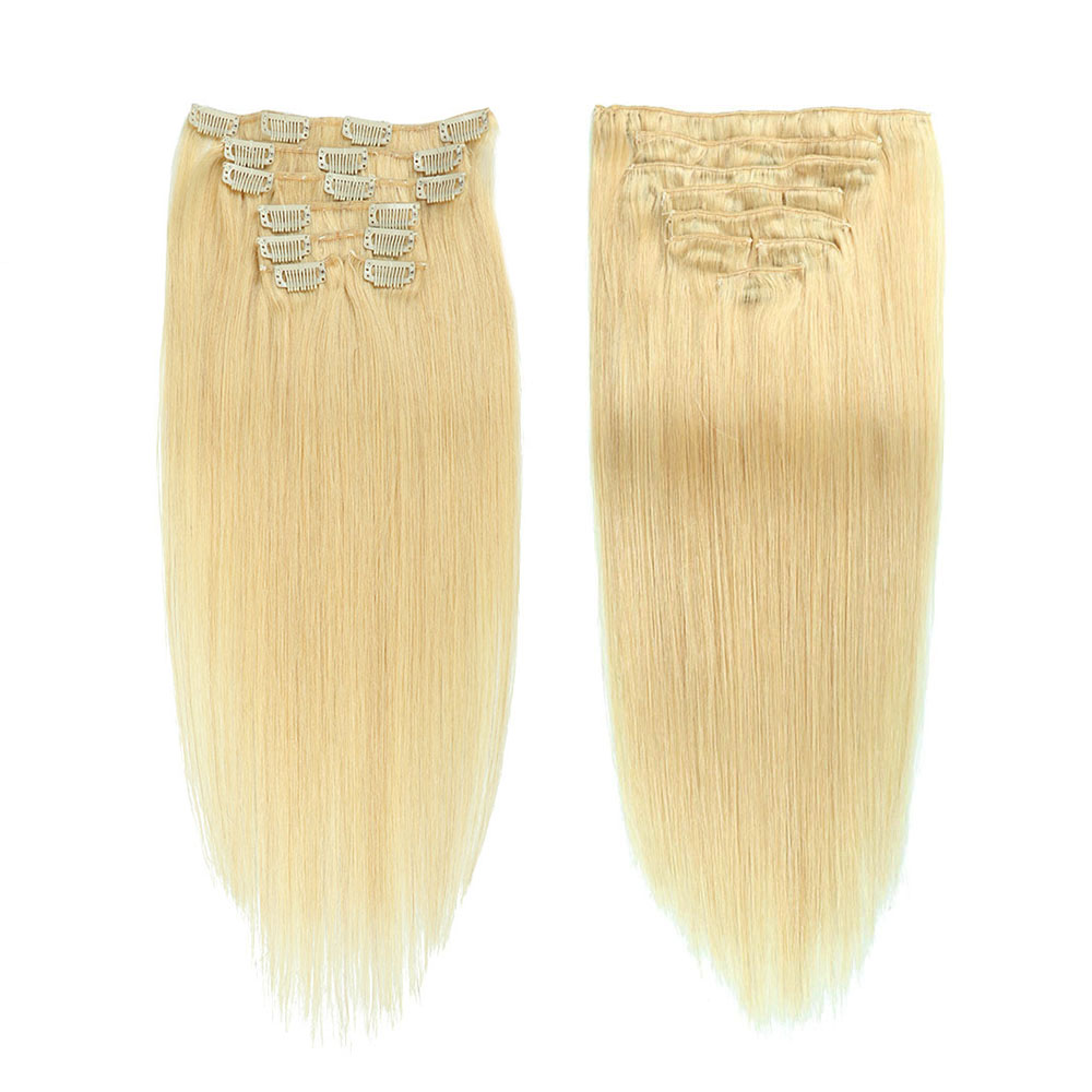 blonde clip in hair