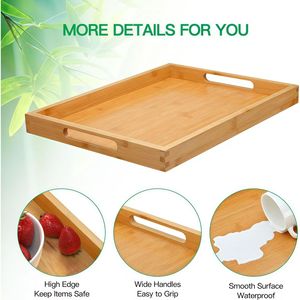 Bamboo Serving <b>Tray</b> Natural Color Durable Food Grade For <b>Snacks</b> And Fruits - Product Image 3