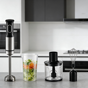Taşınabilir Elektrikli 3'ü 1 Arada Paslanmaz Çelik Daldırma Tipi Manuel Çubuk <span class=keywords><strong>Blender</strong></span> Seti Mikser Kablosuz Küçük Mini Batidora El Blenderi - Product Image 4