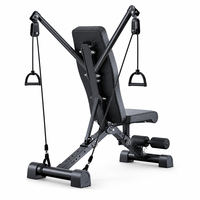 Banc de fitness pliable réglable en acier tubulaire pour exercices abdominaux et assis-debout, idéal pour la maison et la salle de sport intérieure