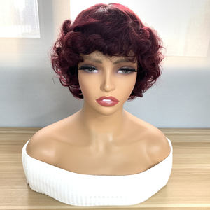 วิกผมแท้แบบสั้นหยิก โปรโมชั่นโรงงาน มีหลายสีในสต็อก - Product Image 1