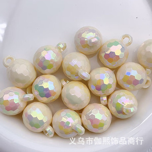Plastic Resin 16mm Multi Faceted Pendant Beads Diamond Pattern Diy Jewelry Making Supplies <b>Car</b> <b>Ornament</b> Accessories Material - Product Image 4