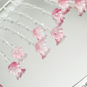 Passamaneria in Pizzo con Perline e Nappine a <span class=keywords><strong>Rosa</strong></span> per Abiti, Decorazioni Nuziali, Arredamento Casa, Fai <span class=keywords><strong>da</strong></span> Te e Artigianato - Product Image 5