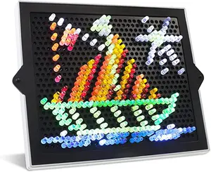 크리 에이 티브 라이트 업 보드 DIY 3D 매직 Led 라이트 패널 276PCS 드로잉 버섯 네일 퍼즐 어린이를위한 교육 완구