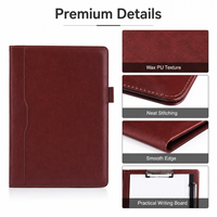 Porte-documents en cuir PU vintage A4 avec logo personnalisé, grain fin de qualité supérieure, pour réunions, présentations de bureau, vente en gros